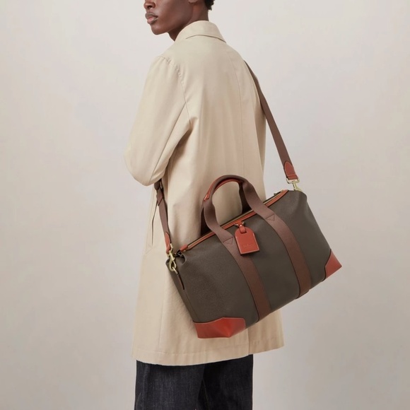 Mulberry Brown and Tan Travel Bag with Leather Trim - Picture 5 of 7